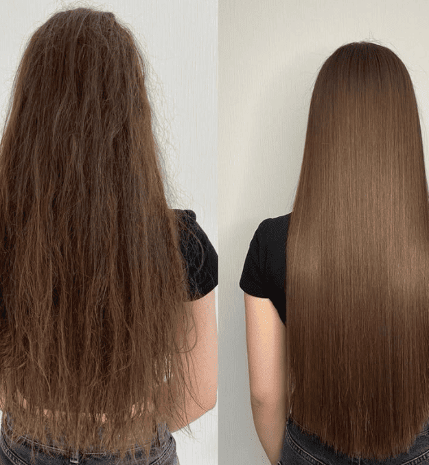 Keratina Chocolate: Todo lo que Necesitas Saber para Lograr un Cabello Suave y Brillante 3 comparacion de cabellos con keratina chocolate